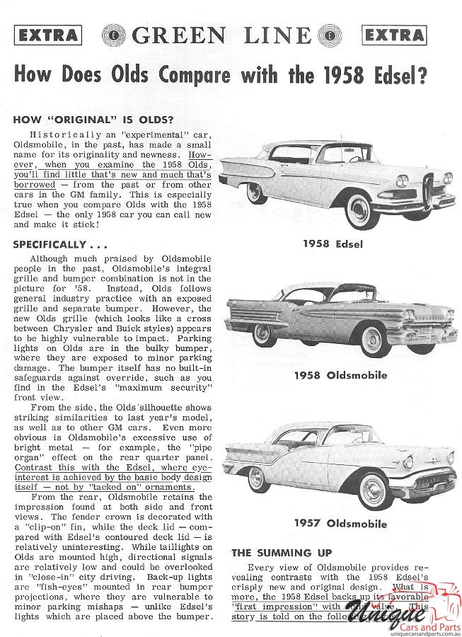 1958 Edsel Comparison Brochure Page 8